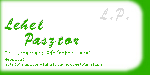 lehel pasztor business card